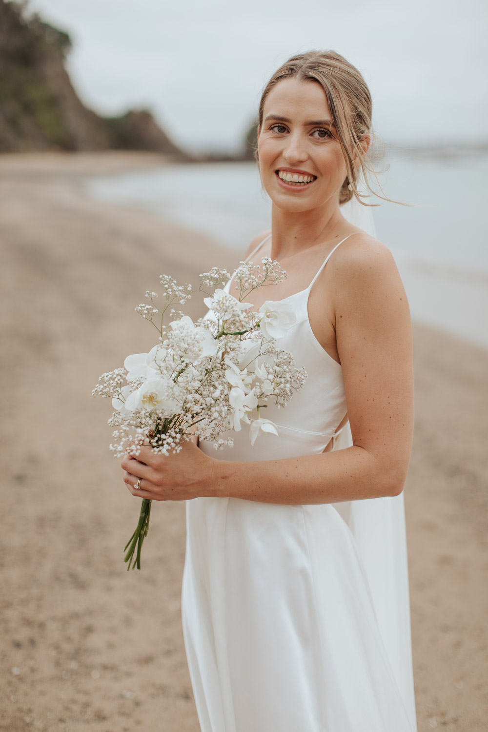 New Zealand Russell Elopement bride photo