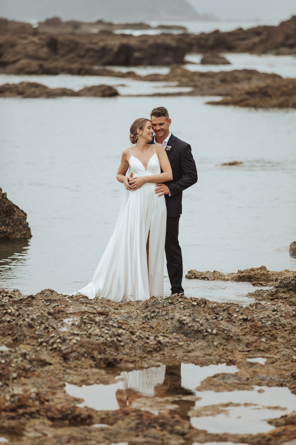 New Zealand Russell Elopement bride and groom photo